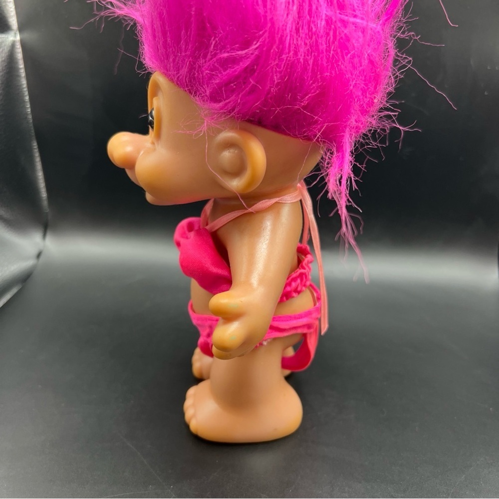 Vintage Russ Troll Doll Pink Hair Two Piece Swim Bathing Suit Pink Bikini - Picture 3 of 12
